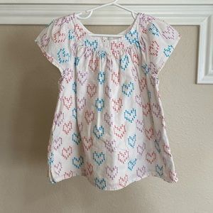 Girls Heart Embroidered Blouse